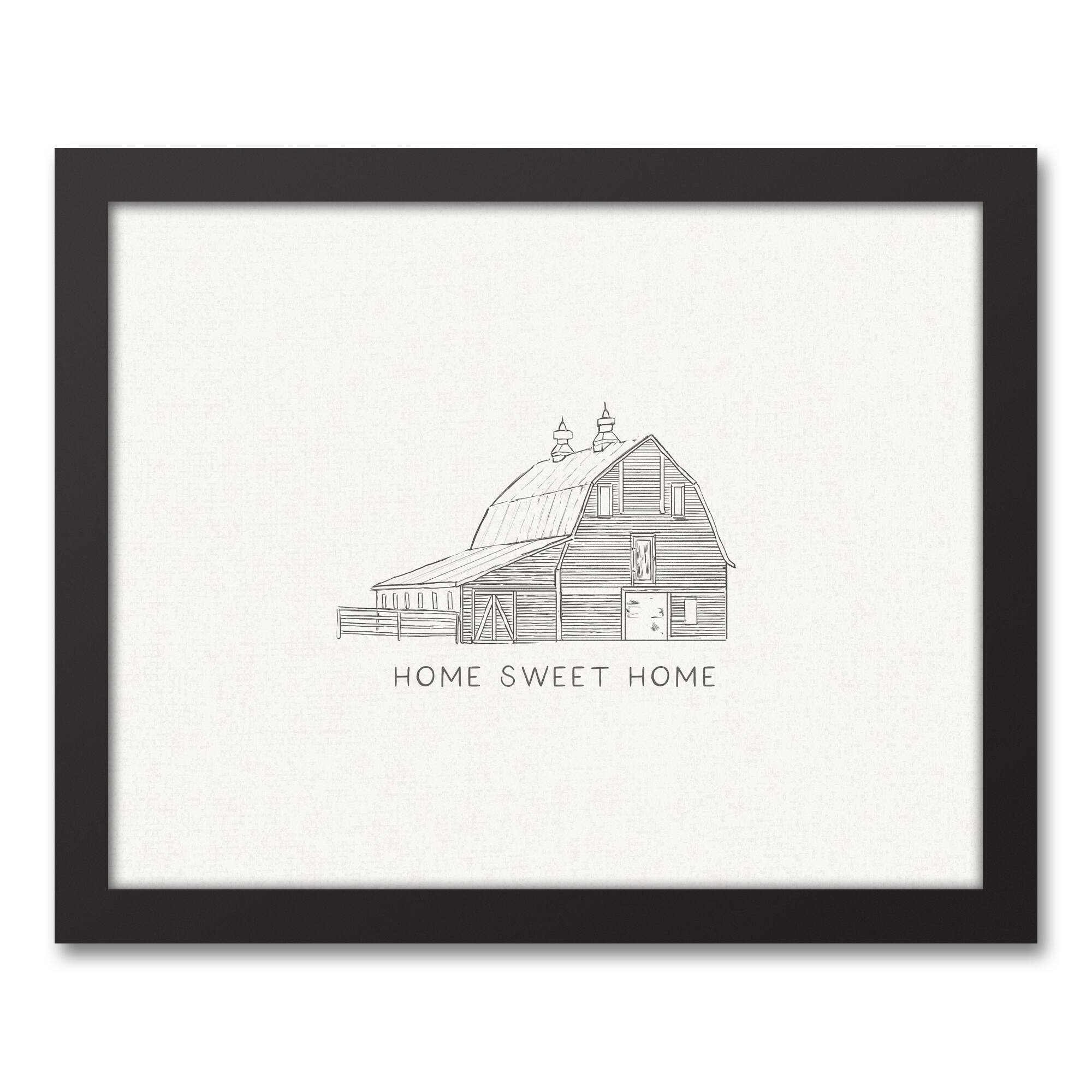 Farmhouse Sketches 11" x 14" Black Framed Canvas - Set of 2